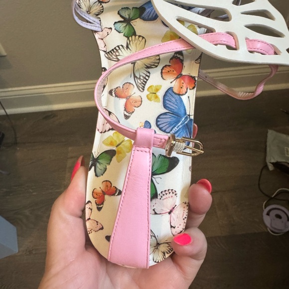 NIB Sophia Webster White and Pink Butterfly Sandals Sz 12/43 - Picture 4 of 5